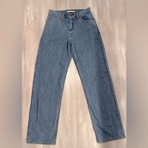 Woman’s LEVI’S Premium Straight Leg Baggy Dad Jeans - Medium Wash Non Stretch 24